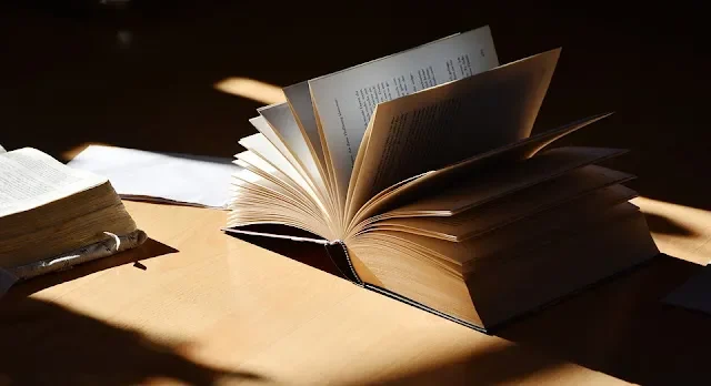 Open book on a desk